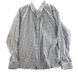 Untuckit Shirt Blue White Mens 3XL‎ Gingham Plaid Long Sleeve Button Up Casual